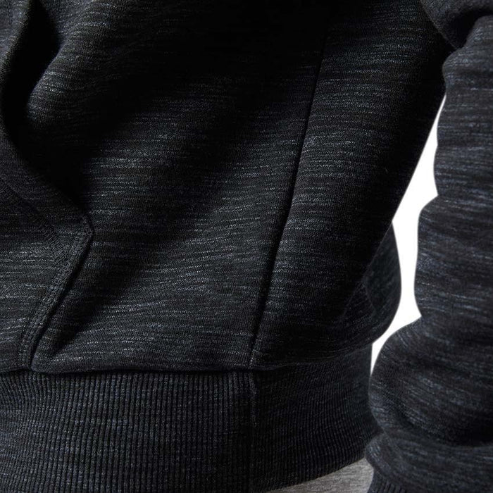 NYC Polo Terry Fleece Cowl Neck Hoodie For Ladies-Black Melange-BE13845