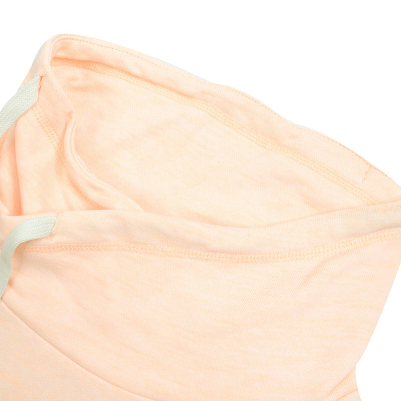 NYC Polo Terry Fleece Cowl Neck Hoodie For Ladies-Light Peach-BE13733