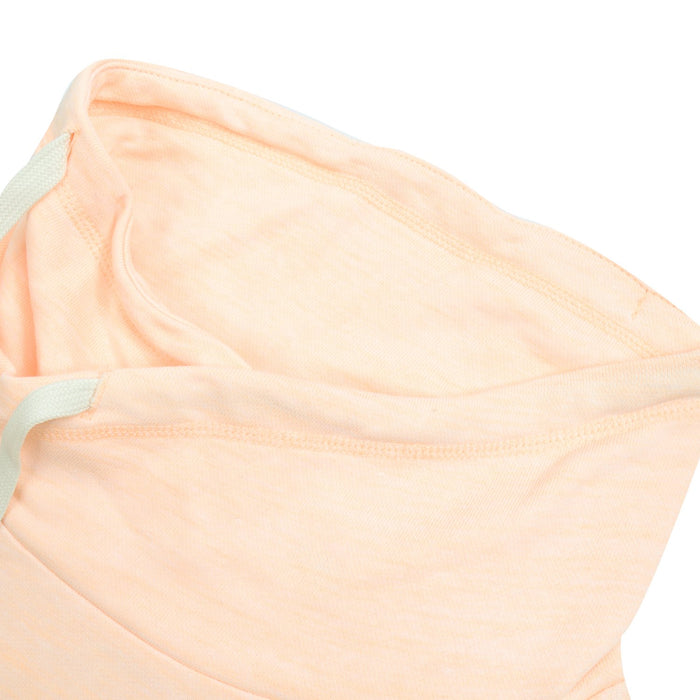 NYC Polo Terry Fleece Cowl Neck Hoodie For Ladies-Light Peach-BE13733