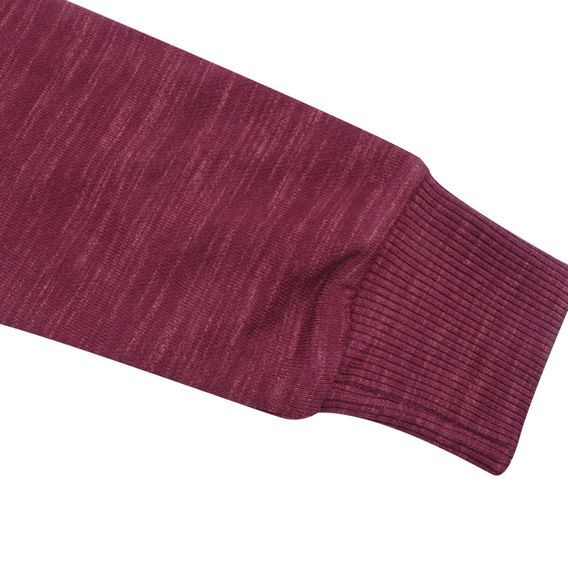 NYC Polo Terry Fleece Cowl Neck Hoodie For Ladies-Maroon Melange-BE13719