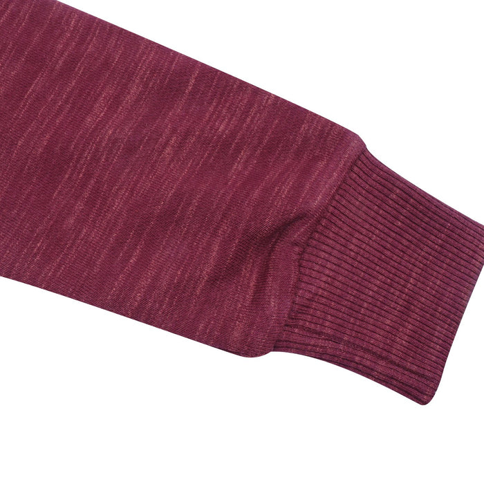 NYC Polo Terry Fleece Cowl Neck Hoodie For Ladies-Maroon Melange-BE13719