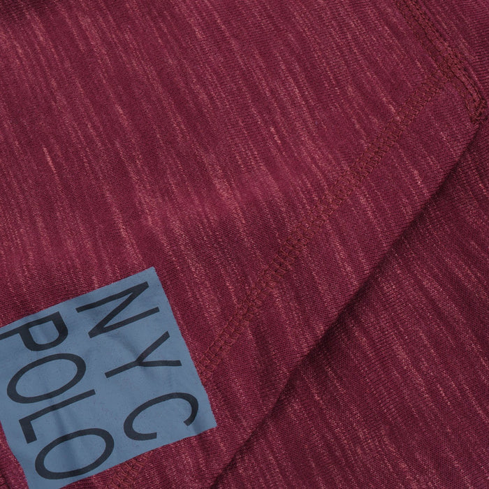 NYC Polo Terry Fleece Cowl Neck Hoodie For Ladies-Maroon Melange-BE13719