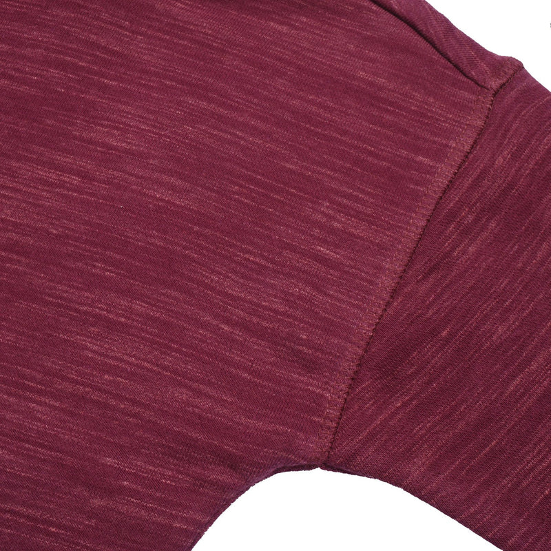 NYC Polo Terry Fleece Cowl Neck Hoodie For Ladies-Maroon Melange-BE13719