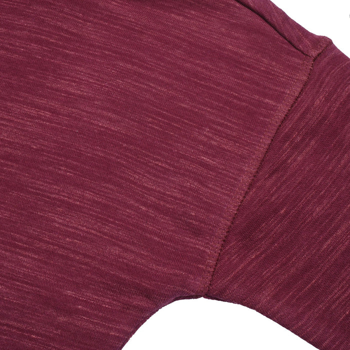 NYC Polo Terry Fleece Cowl Neck Hoodie For Ladies-Maroon Melange-BE13719