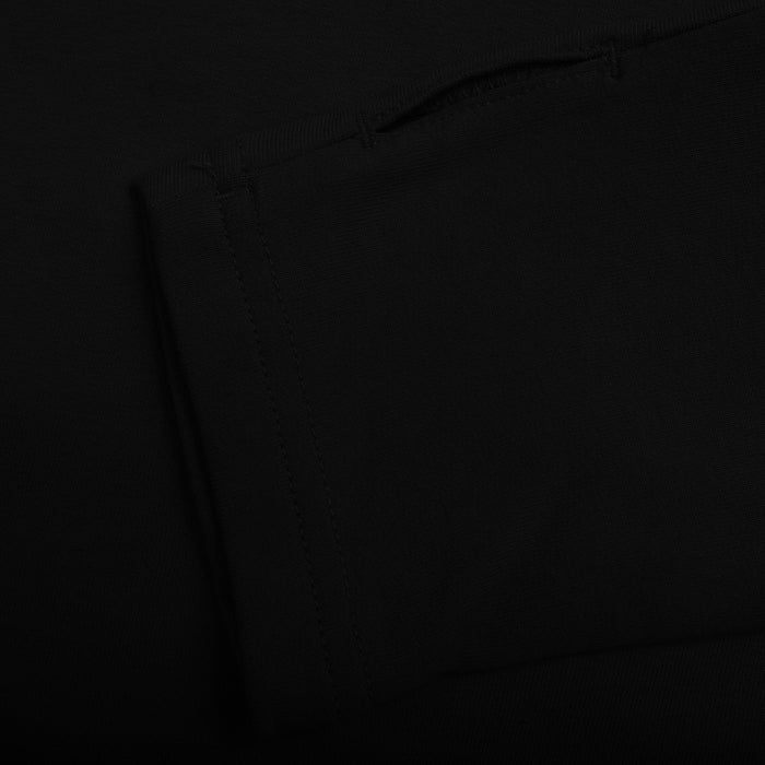 NYC Polo Terry Fleece Crop Sweatshirt For Ladies-Black-RT899