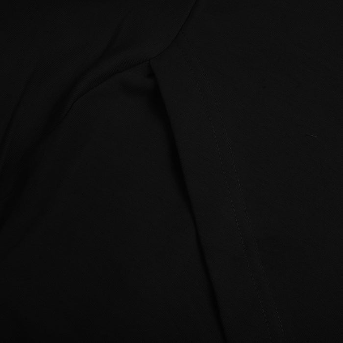 NYC Polo Terry Fleece Crop Sweatshirt For Ladies-Black-RT899