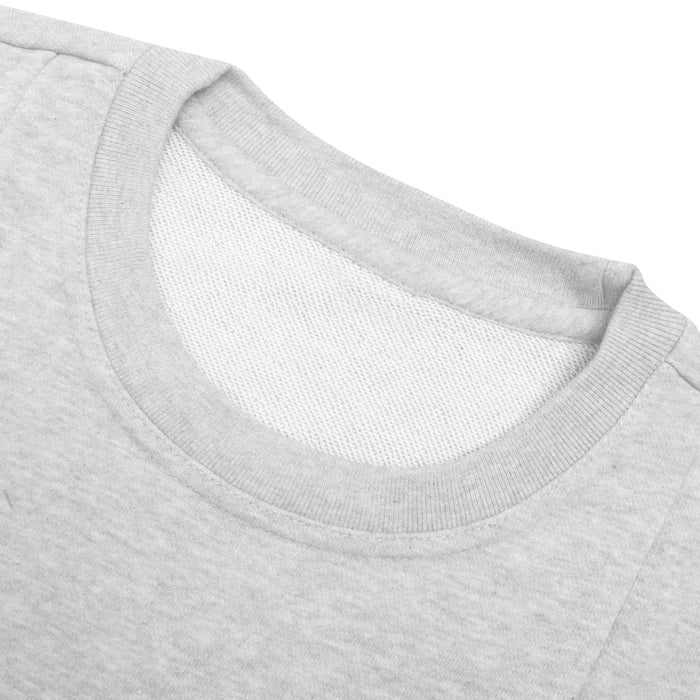 NYC Polo Terry Fleece Lace Up Sweatshirt For Ladies-Grey Melange-BE14013