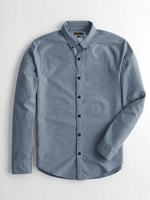 Oxen Nexoluce Premium Slim Fit Casual Shirt For Men-Blue Melange-AN4109