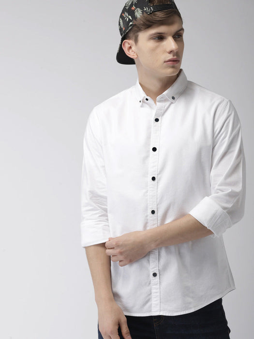 Oxen Nexoluce Premium Slim Fit Casual Shirt For Men-White-AN4101
