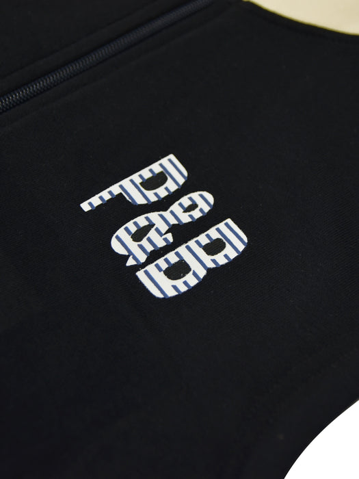 P&B Sleeveless Mock Neck Zipper Jacket For Men-Black & Skin-AN3575