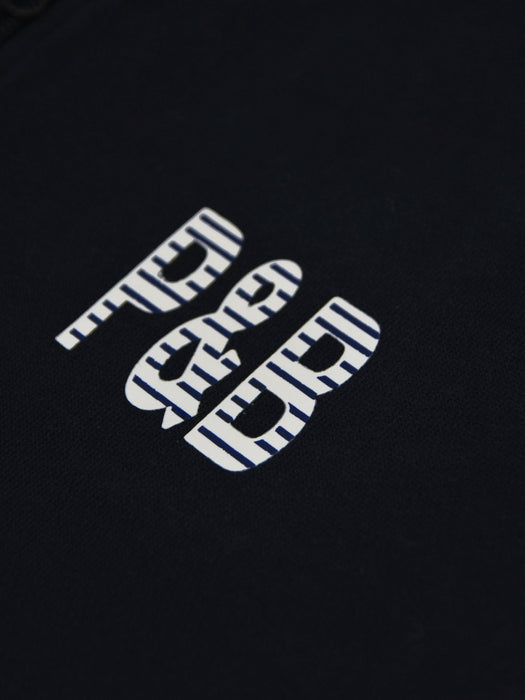 P&B Sleeveless Mock Neck Zipper Jacket For Men-Dark Navy & Grey Melange-RT170