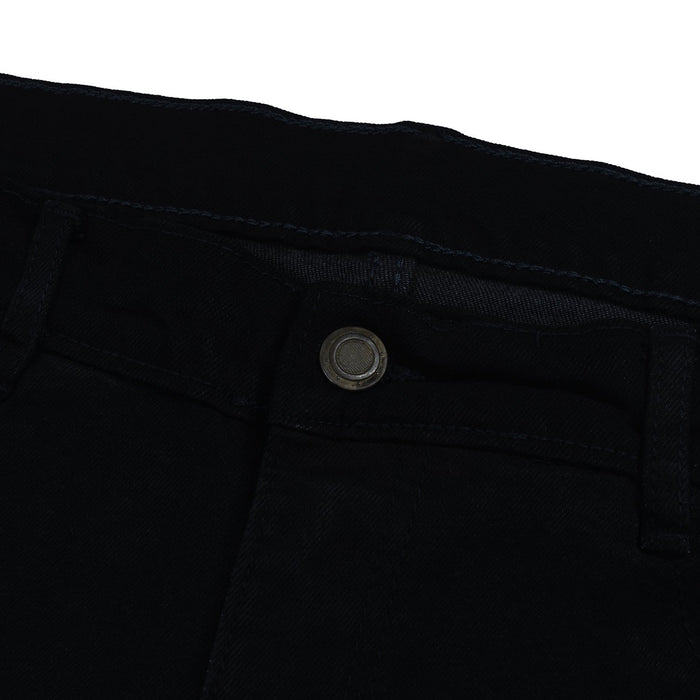 brandsego - Premium Quality Stretch Denim 3 Quarter Short For Men-Black with Panel-BE8991