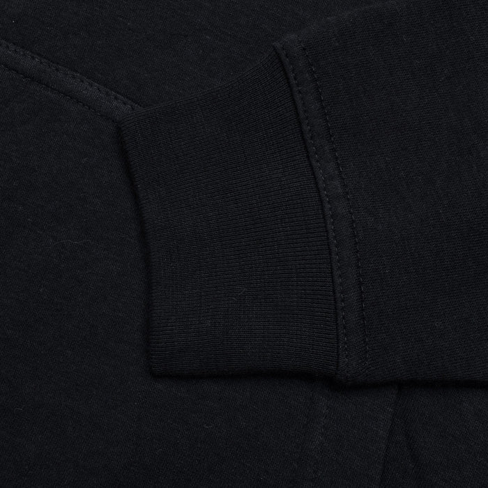 P&B Fleece Pullover Hoodie For Men-Black with Burgundy Melange Panel-BE13174