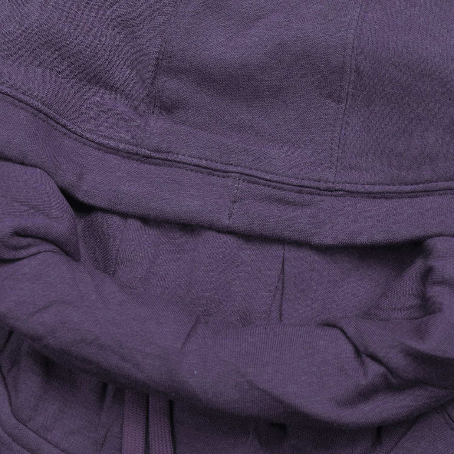 P&B Fleece Pullover Hoodie For Men-Dark Purple Melange With Orange Panel-BE13578
