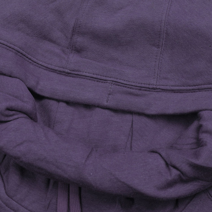 P&B Fleece Pullover Hoodie For Men-Dark Purple Melange With Orange Panel-BE13578