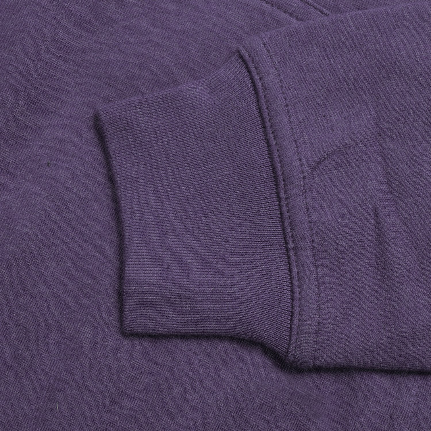 P&B Fleece Pullover Hoodie For Men-Dark Purple Melange With Orange Panel-BE13578