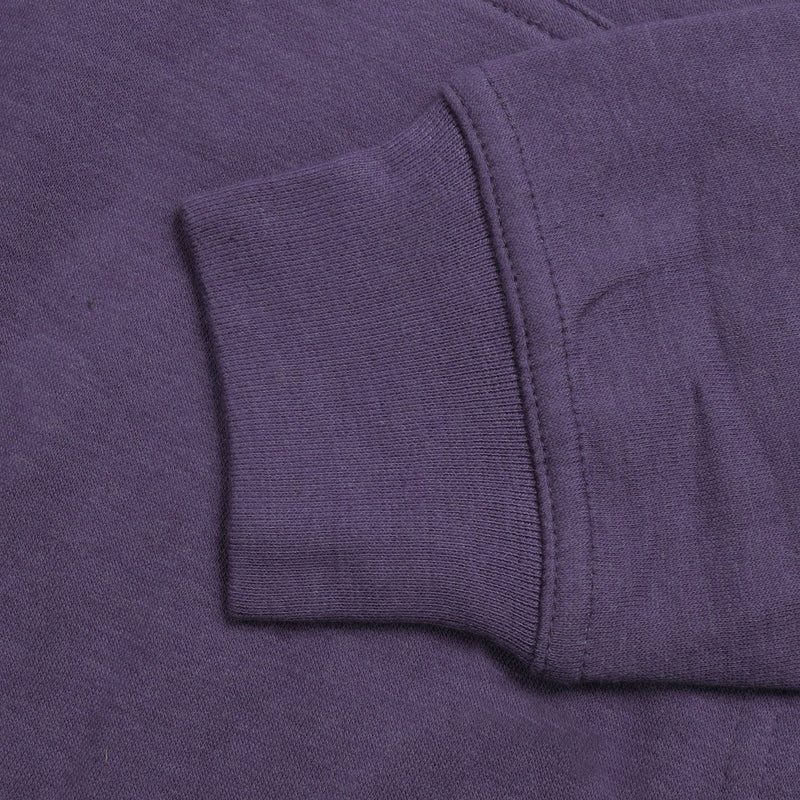P&B Fleece Pullover Hoodie For Men-Dark Purple Melange With Orange Panel-BE13578