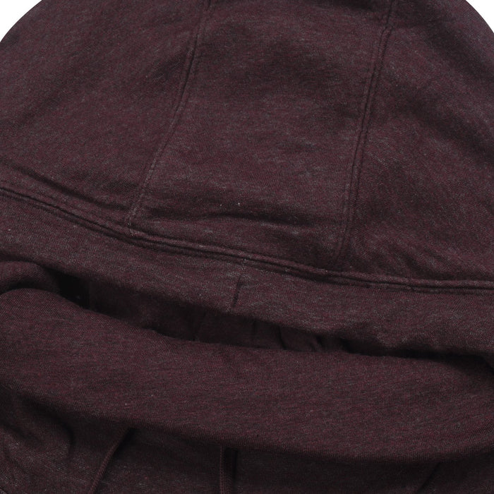 P&B Fleece Pullover Hoodie For Men-Burgundy  Melange with Off White Panel-BE13354