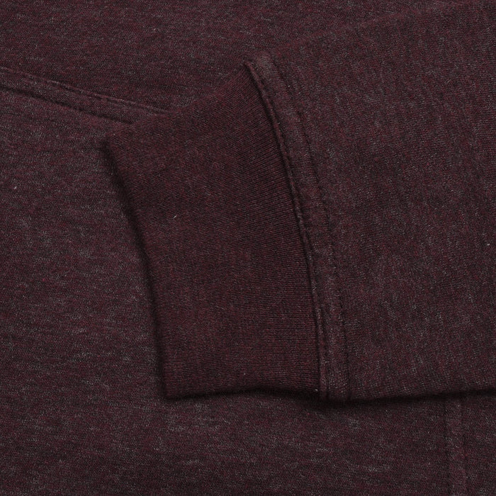 P&B Fleece Pullover Hoodie For Men-Burgundy  Melange with Off White Panel-BE13354
