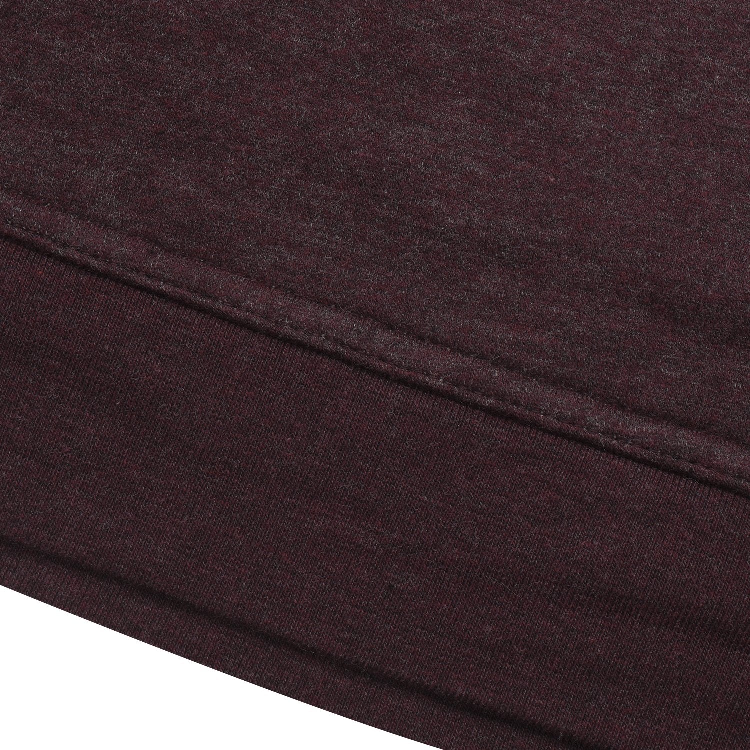 P&B Fleece Pullover Hoodie For Men-Burgundy  Melange with Off White Panel-BE13354