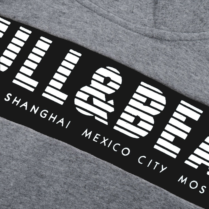 P&B Fleece Pullover Hoodie For Men-Charcoal Melange With Black Panel-BE13699