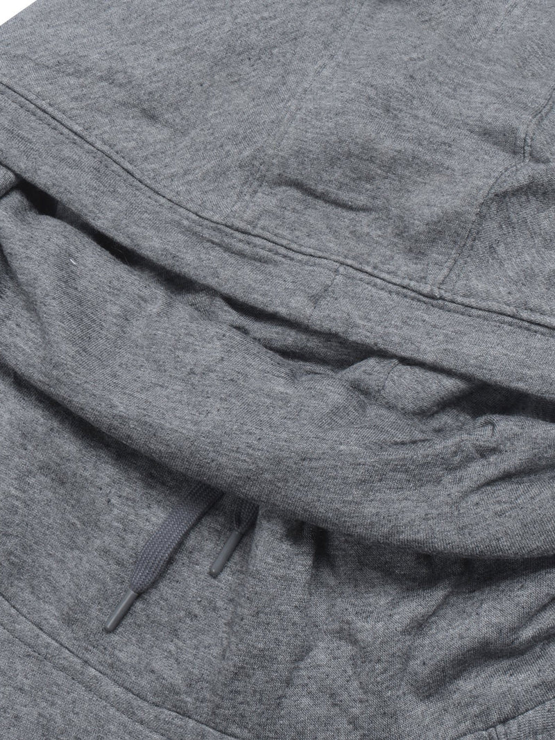 P&B Fleece Pullover Hoodie For Men-Charcoal Melange With Pink Panel-RT2158