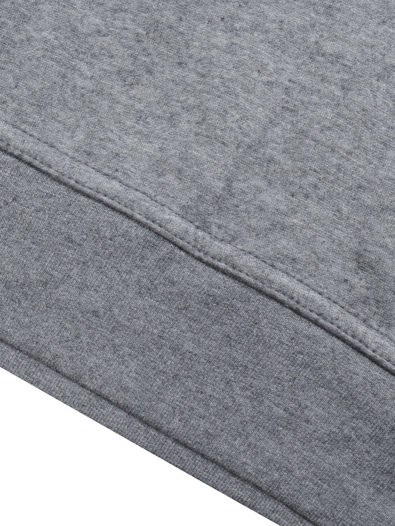P&B Fleece Pullover Hoodie For Men-Charcoal Melange With Pink Panel-RT2158