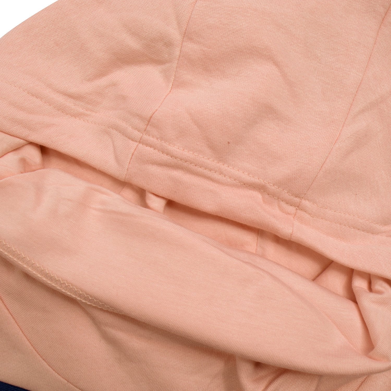 P&B Fleece Pullover Hoodie For Men-Coral Orange With Cyan Blue Panel-BE13577