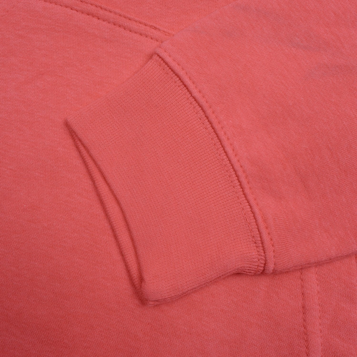 P&B Fleece Pullover Hoodie For Men-Coral Pink with Black Panel-BE13812