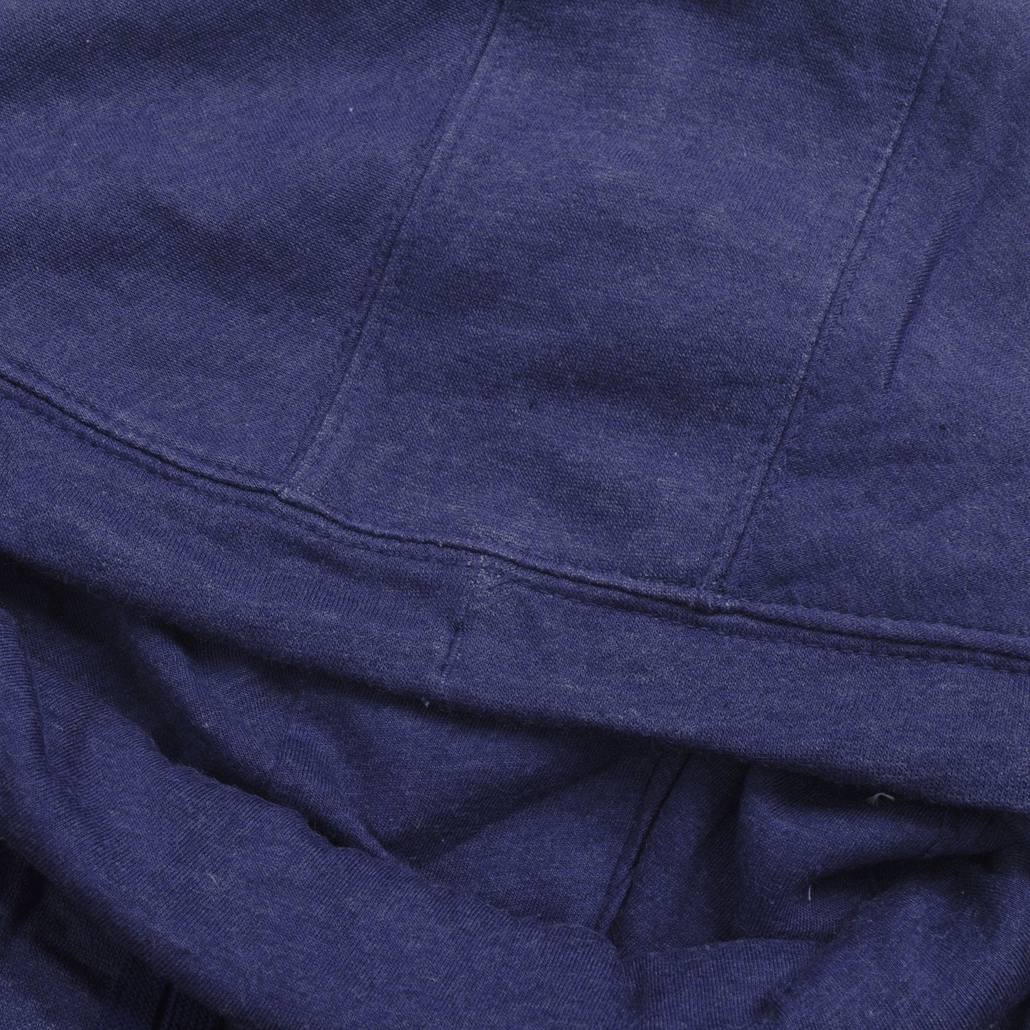 P&B Fleece Pullover Hoodie For Men-Dark Blue Melange with Orange Panel-BE13344