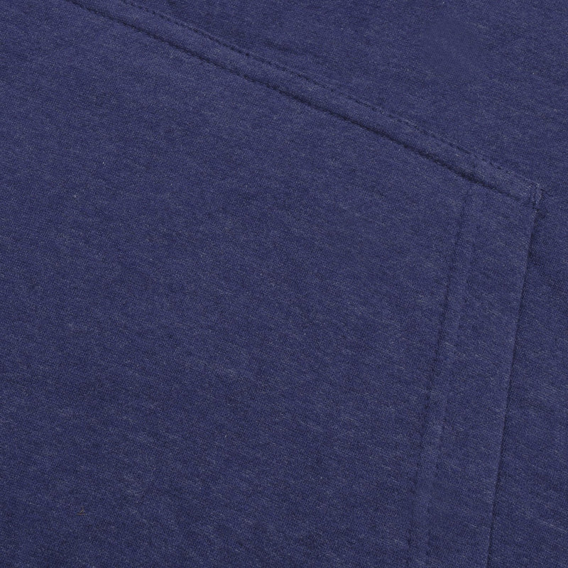 P&B Fleece Pullover Hoodie For Men-Dark Blue Melange with Orange Panel-BE13344