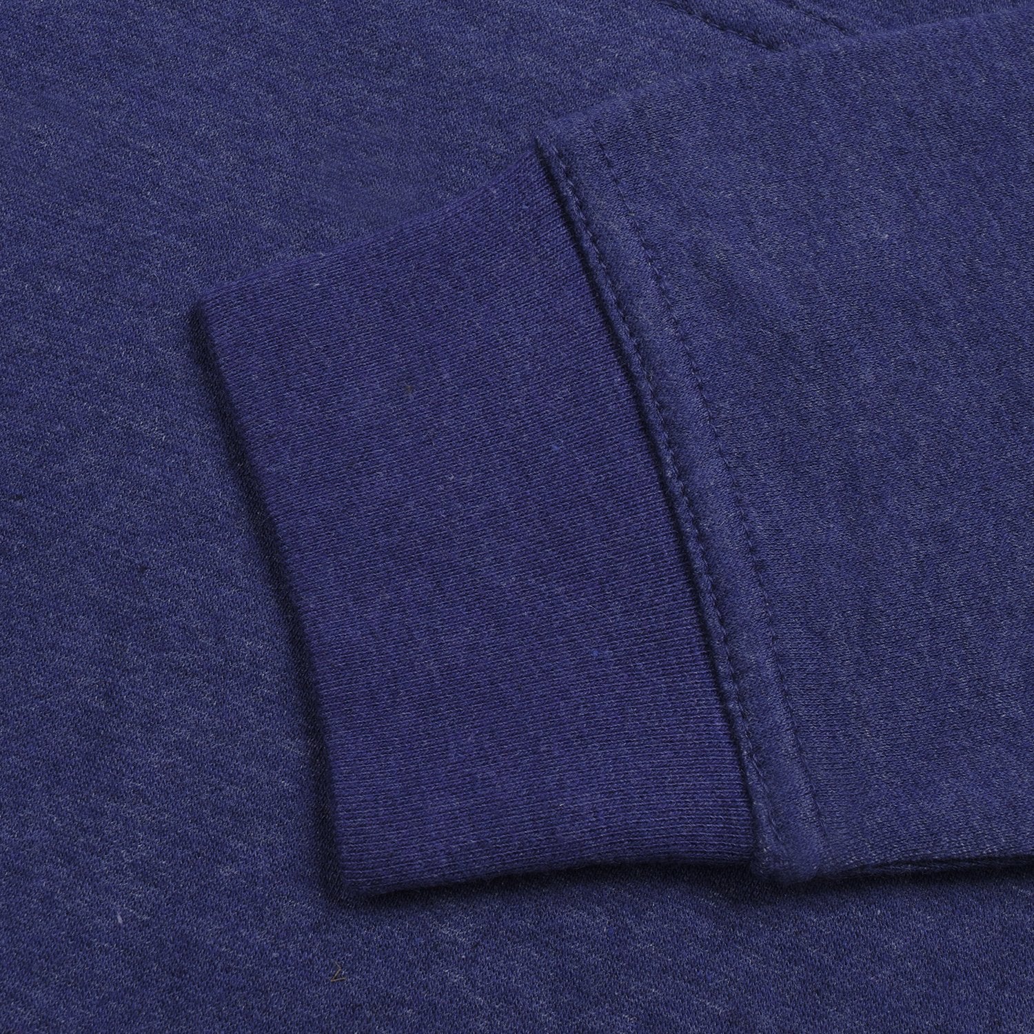 P&B Fleece Pullover Hoodie For Men-Dark Blue Melange with Orange Panel-BE13344