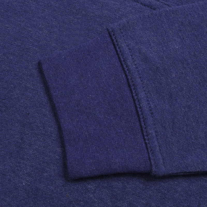 P&B Fleece Pullover Hoodie For Men-Dark Blue Melange with Orange Panel-BE13344