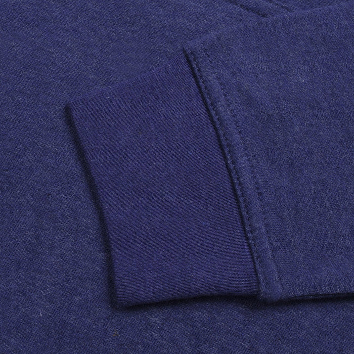 P&B Fleece Pullover Hoodie For Men-Dark Blue Melange with Orange Panel-BE13344