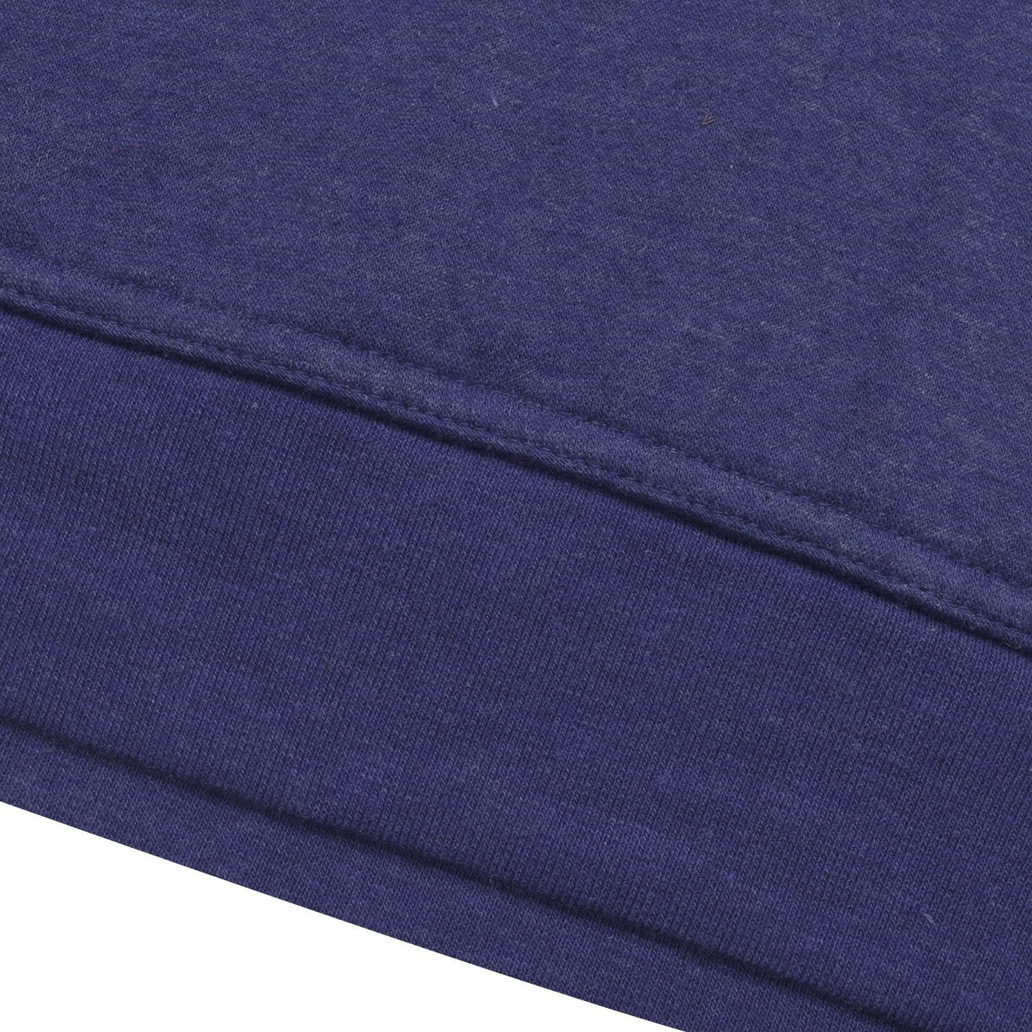 P&B Fleece Pullover Hoodie For Men-Dark Blue Melange with Orange Panel-BE13344