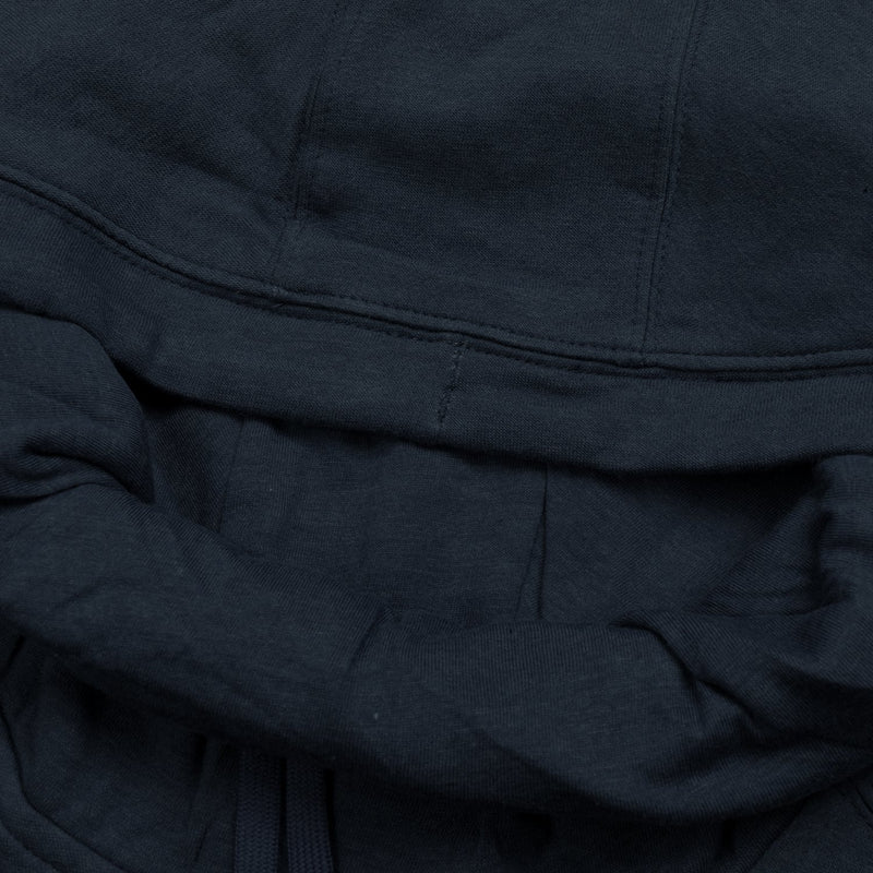 P&B Fleece Pullover Hoodie For Men-Dark Mid Navy with Orange Panel-BE13827