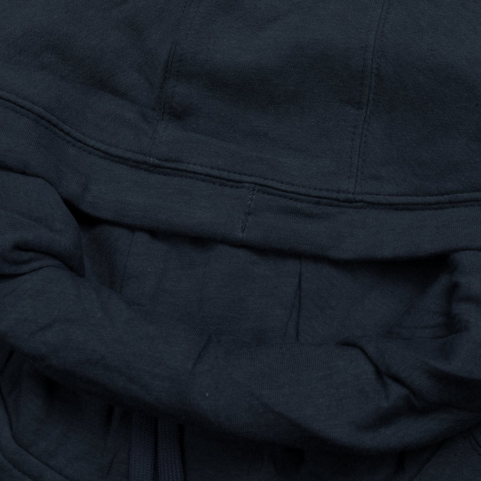 P&B Fleece Pullover Hoodie For Men-Dark Mid Navy with Orange Panel-BE13827