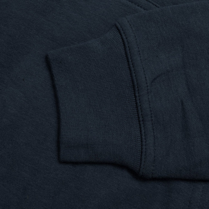 P&B Fleece Pullover Hoodie For Men-Dark Mid Navy with Orange Panel-BE13827