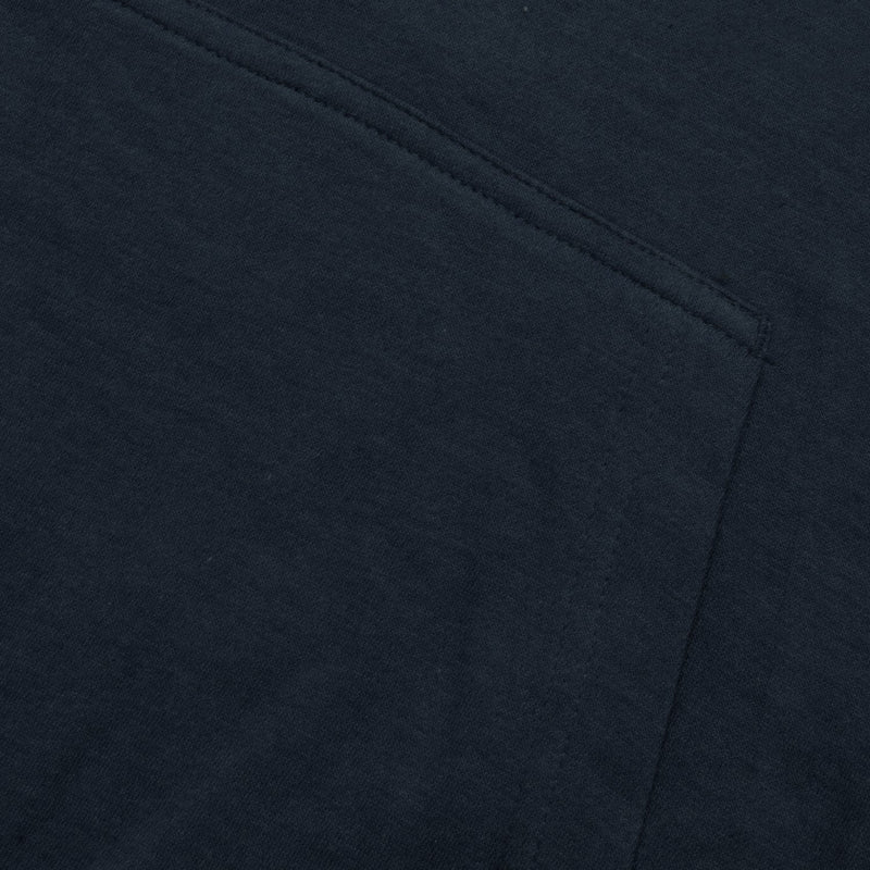 P&B Fleece Pullover Hoodie For Men-Dark Mid Navy with Orange Panel-BE13827