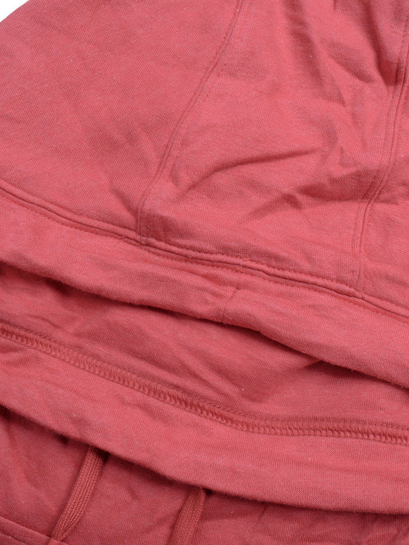P&B Fleece Pullover Hoodie For Men-Dark Pink Melange With Prussian Blue Panel-RT2157