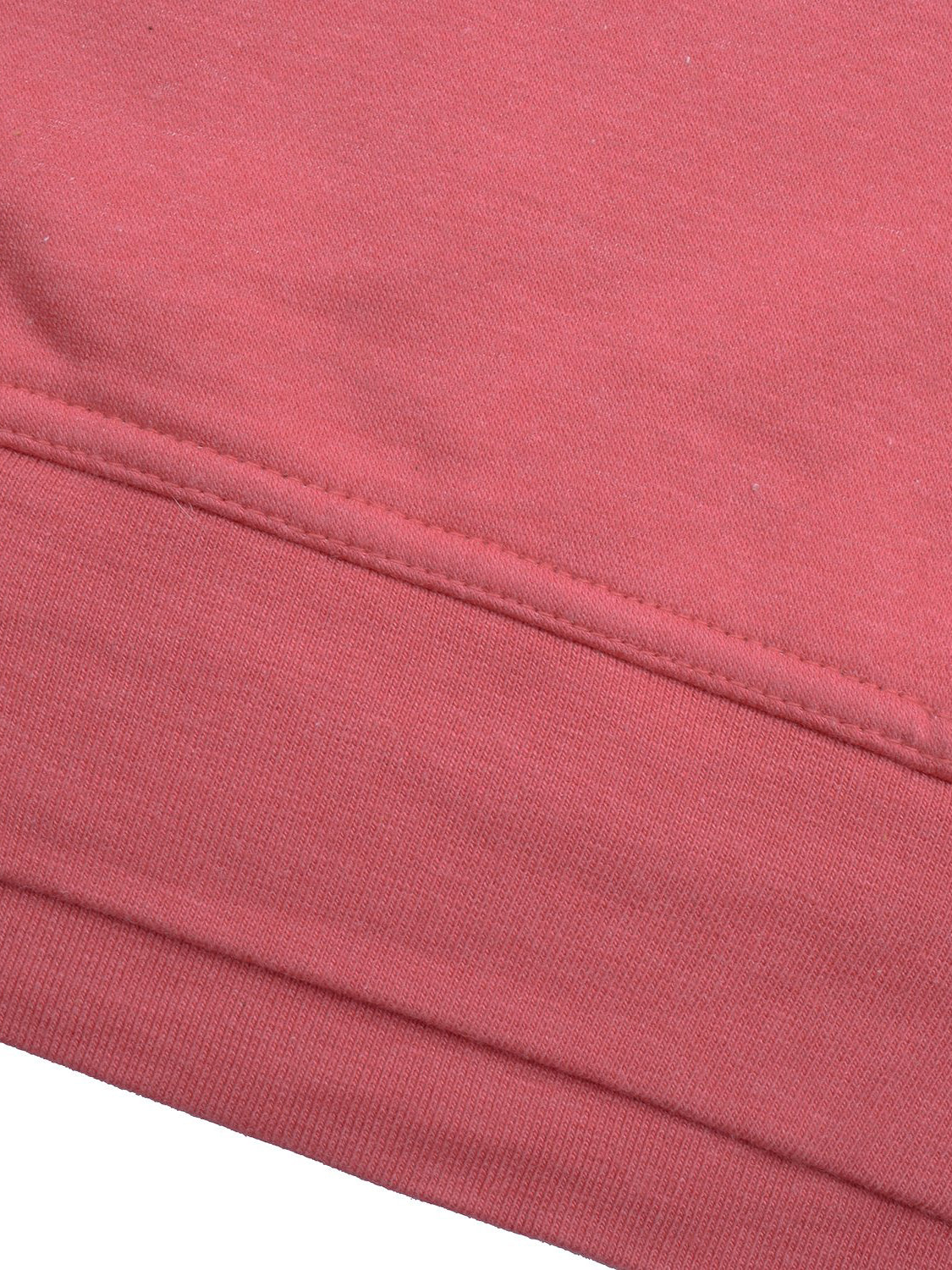 P&B Fleece Pullover Hoodie For Men-Dark Pink Melange With Prussian Blue Panel-RT2157