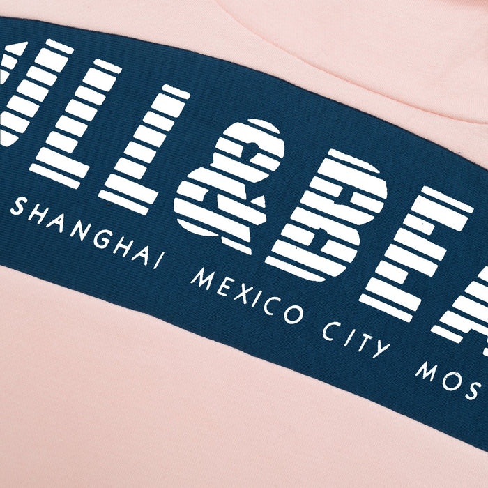 P&B Fleece Pullover Hoodie For Men-Light Peach With Dark Blue Panel-BE13573