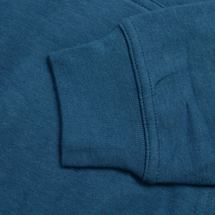 P&B Fleece Pullover Hoodie For Men-Mid Navy with Orange Panel-BE13826