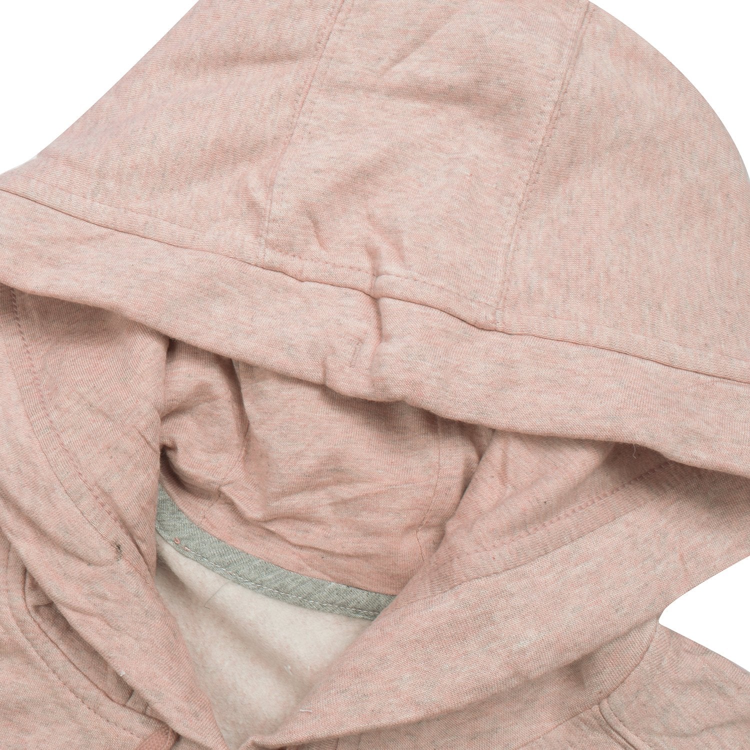 P&B Fleece Pullover Hoodie For Men-Peach Melange With Indigo Panel-BE13427