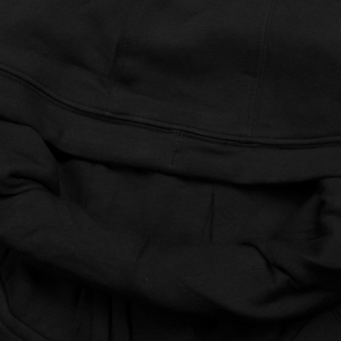 RB Fleece Funnel Neck Pullover Hoodie For Men-Black With White Embroidery-BE13472