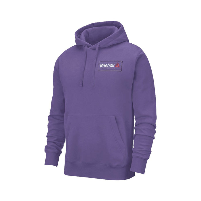 RB Fleece Pullover Hoodie For Men-Light Purple with White Embroidery-BE13182
