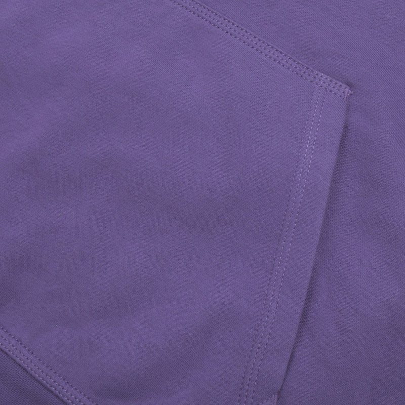 RB Fleece Pullover Hoodie For Men-Light Purple with White Embroidery-BE13182