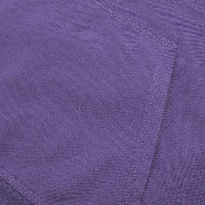 RB Fleece Pullover Hoodie For Men-Light Purple with White Embroidery-BE13182