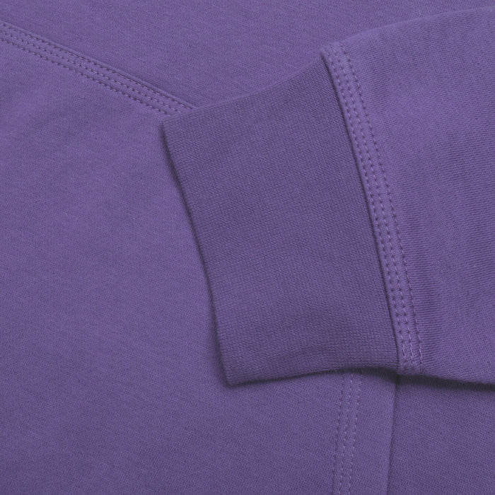 RB Fleece Pullover Hoodie For Men-Light Purple with White Embroidery-BE13182