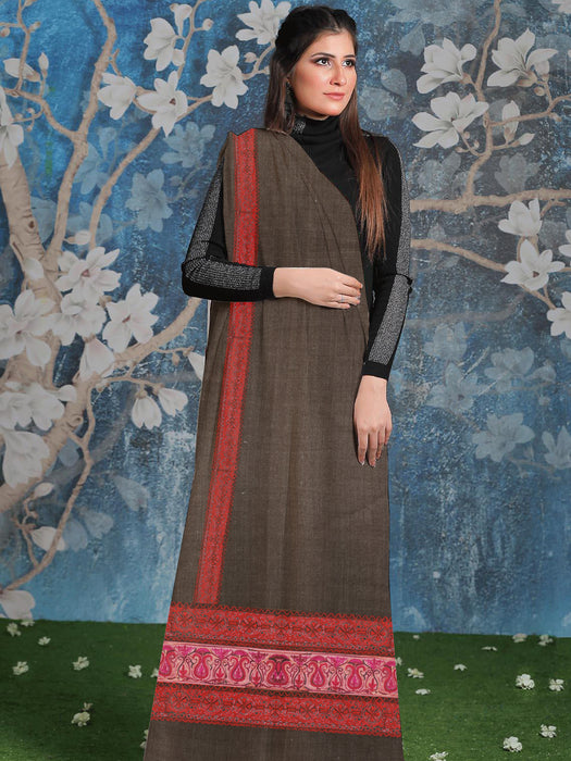 Premium Luxury Pashmina Wool Net Border Work Shawl For Ladies-RT1540
